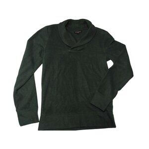 Banana Republic Mens Shawl Sweater Size S Brushed Waffle Forest Green Preppy